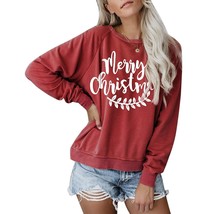 Womens Crewneck Sweatshirt Christmas Santa Casual Cute Pullover Top(Larg... - $50.99