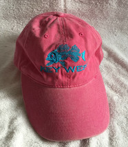 Key West Embroidered Fish Baseball Hat Pink 100% Cotton  - £17.05 GBP