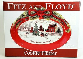 Fitz &amp; Floyd Cookie Platter 2011 Home Warms The Heart 13.5&quot; x 10&quot; IOB - $22.43