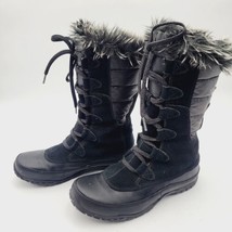 The North Face Black Leather Waterproof Winter Snow Boots Women&#39;s Size 7 - £36.62 GBP