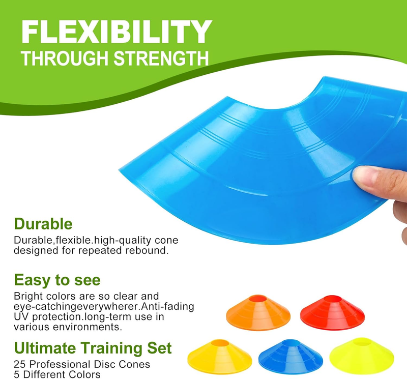 Ashsajkd(Set of 25/50/100 - Agility Soccer Cones with Carry Bag and for , Footba Item image 4
