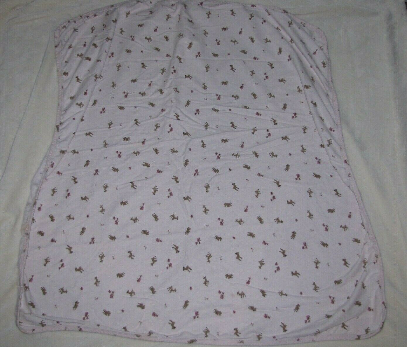 Old Navy Pink Deer Mushroom Flannel Baby Blanket Security Swaddle Lovey 2007 Item image 3