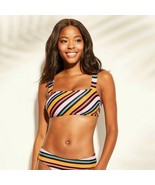 Xhilaration Women’s Square Neck Bralette Bikini Top Multi Stripe Size Sm... - £6.71 GBP