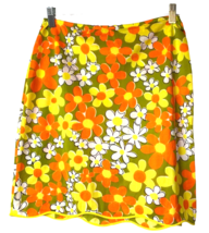 Warners Mini Skirt Floral Orange/Yellow Size Small VTG 90s Y2K Made in USA - £13.59 GBP