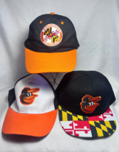 SGA Baltimore Orioles MD MLB O&#39;s Baseball Fitted &amp; Adjustable Hat Cap Lot Of 3 - £23.85 GBP
