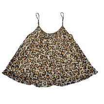 ANA Shirt Womens XL Brown Leopard Sequins Top Scoop Neck Sleeveless Flowy Top - £17.56 GBP