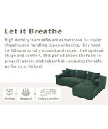 Cloud Couch: Green Modular L-Shape Sectional Sofa w/ Oversized Chaise - $11,480.51 MXN