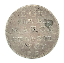 1767 FS Poland 2 Groschen in Fine Condition KM# 184 - $158.29