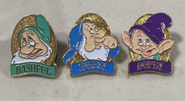 Lot Of 3 Disney Store Snow White Set Bashful Sneezy Bashful Disney Pin - $21.78