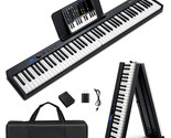 Costway 88-Key Folding Electric Piano Keyboard Semi Weighted Full Size MIDI - £163.65 GBP