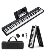 Costway 88-Key Folding Electric Piano Keyboard Semi Weighted Full Size MIDI - £157.77 GBP