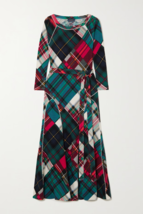 NWT Polo Ralph Lauren Plaid Belted Double-Knit Cotton Maxi Dress XS - £93.03 GBP