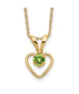 Children&#39;s August Peridot Birthstone Heart Necklace - €145,86 EUR