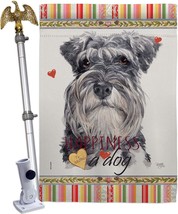 Miniature Schnauzer Happiness House Flag Eagle Set Dog Puppy Spoiled Paw Canine  - $58.99