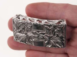 Vintage Engraved Sterling belt buckle from Mexico - £69.53 GBP