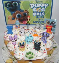Disney Puppy Dog Pals Cake Toppers Set of 14 w/ Figures, Skateboards, Tattoo - £12.60 GBP