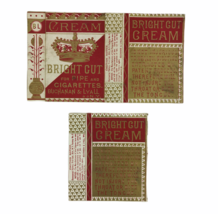 1870s Cigarette Tobacco Red Cream Bright Cut Paper Label Pack Wrapper Bu... - £48.26 GBP