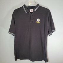 Pittsburgh Steelers Mens Polo Shirt Large Short Sleeve Black - £11.02 GBP