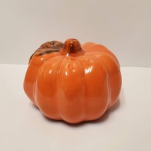 Ceramic Pumpkins, set of 3, Decorative Accents, Fall Decor, Orange and White image 2
