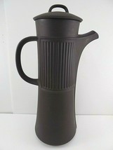 Vintage Mid-Century Dansk Design 13&quot; FLAMESTONE BROWN Coffee Pot &amp; Lid c.1958 - $89.09