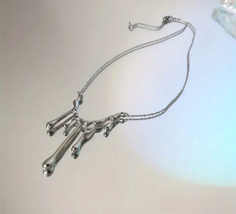 Lava Water Drop Necklace Silver Toned  - $8.41