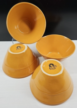 4 Euro Ceramica Mustard Soup Cereal Bowls Set Scallop Serve Dishes Portugal Lot - £52.09 GBP