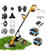 12-inch Electric Weed Wacker Cordless on Wheels, 21V 2 * 3000mAh Weed Ea... - €703,39 EUR