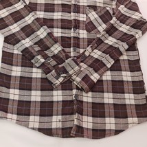 Stanley Flannel Button Shirt  Brown & White Plaid Long Sleeve - Size Men's  L image 13