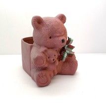 Vintage 1985 Teddy Bear With Cub Planter Nurserymen Exchange Bloom-Rite Pink - £7.90 GBP