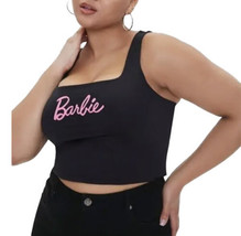 Forever 21 X Barbie Black Cropped Tank Top Plus Logo Size 3X NEW - £15.79 GBP