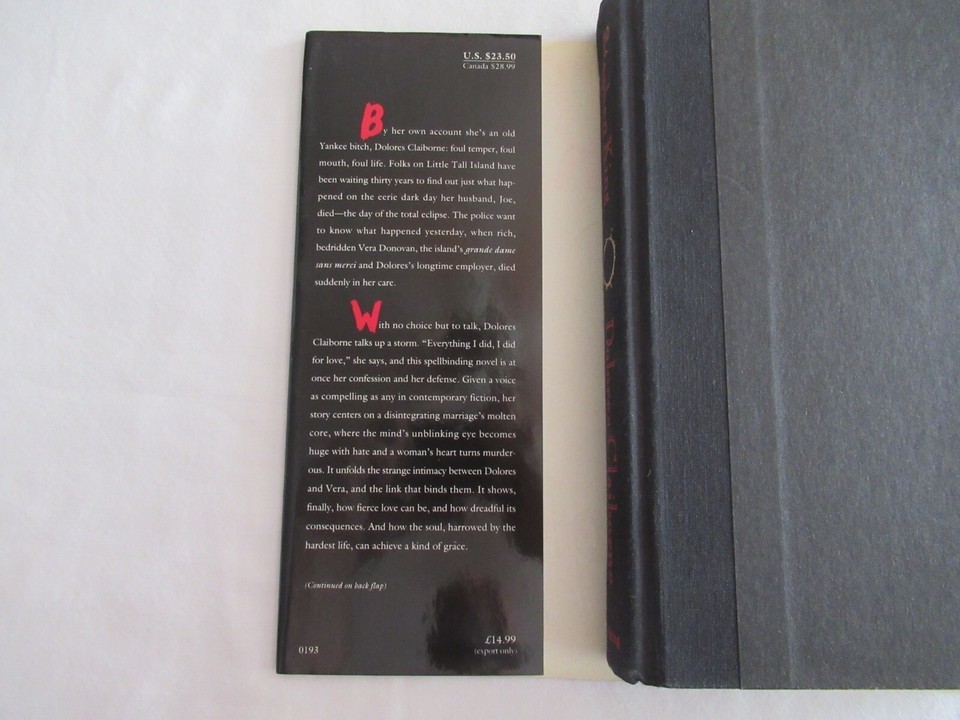 Dolores Claiborne STEPHEN KING Viking First Edition $23.50 HC Hardcover DJ Book Item image 6