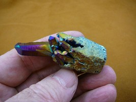 (R1-87) iridescent Aurora Crystal quartz titanium GEM gemstone Aura specimen - £17.55 GBP