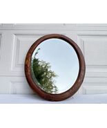 Antique Oval Mirror With A Walnut Frame - $222.74