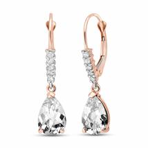 Galaxy Gold GG 14k Rose Gold Leverback Earrings with Natural Diamonds an... - £433.58 GBP+