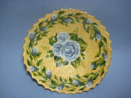 Puerto Rico Souvenir 5&quot; Floral Plate Handmade Hand Painted Higuera Tree Fruit - £7.97 GBP