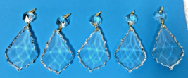 Lot of 5 Very Fancy Cut Prisms Chandelier Cut Crystal w Gold 3 5/8 L x 1... - $369.90 MXN