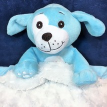 Kinder Keepsakes RARE Blue Plush Puppy Dog Security Baby Luvi Blanket Lovey 17&quot; - £31.85 GBP