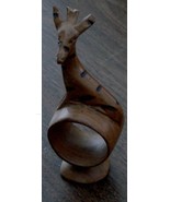 Nice Carved Wooden Giraffe Napkin Ring, VERY GOOD CONDITION - $7.91
