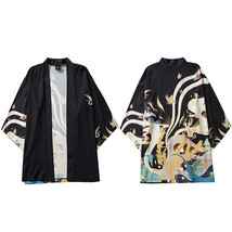 Harajuku Japanese Kimono Jacket 2022 Men Hip Hop  Print Kimono Japan Style Stree - £63.46 GBP