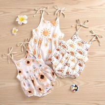 Spaghetti Strap Sun or Sunflower Baby Romper: Summer Jumpsuit 0-24M Suns - £12.68 GBP