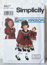 Simplicity Daisy Kingdom Dress Girls&#39; + Matching Doll Sewing Pattern 8827 Uncut - £7.45 GBP