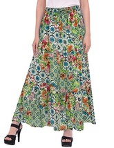 Womens Girls fashion Party skirt elastic waist cotton print 36&quot; Free size MA - £26.89 GBP