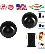 Portable 2PCS Black Obsidian Stress Relief Balls with Carry Pouch - 1.57... - $31.87 CAD