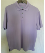 PGA Tour Polo Shirt Mens XL Light Purple Striped Short Sleeve Golfing Ca... - $14.99