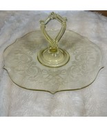 Lancaster Glass Elegant Landrum Topaz Yellow Cut Design Center Handle Tr... - €58,76 EUR