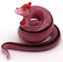 Miniature Hand Made Art Glass Coiled Snake Figurine - £10.65 GBP