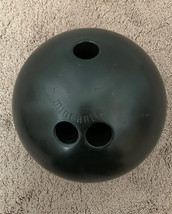 Vintage Brunswick Mineralite 16 lb Black Bowling Ball T96F8 Plus Hard Si... - $29.21
