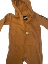 Carhartt Baby Hooded Coverall Tan Brown 24M Zip One Piece Outfit image 2