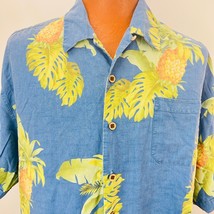 Island Fever Hawaiian Aloha XL Shirt Pineapples Leaves Floral Tropical - £39.33 GBP