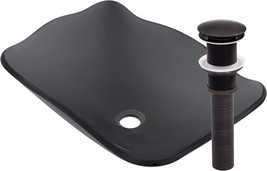 Oil-Rubbed Bronze Novatto Rettangolare Glass Vessel Bathroom Sink Set. - £70.64 GBP